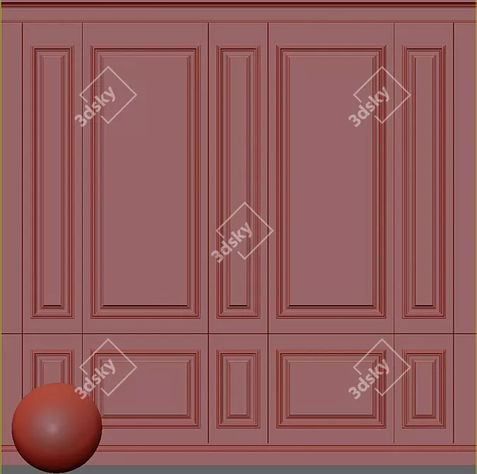 Elegant Plaster with Molding 3D model image 3