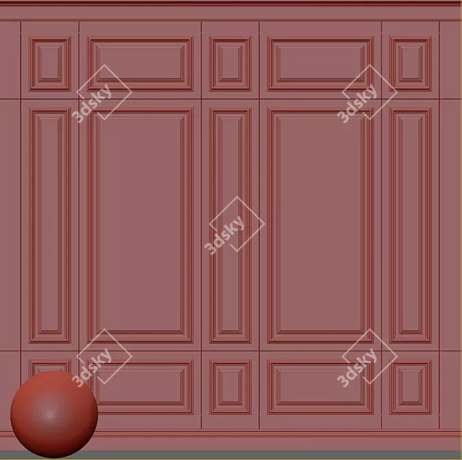 Elegant Plaster with Molding 161 3D model image 3