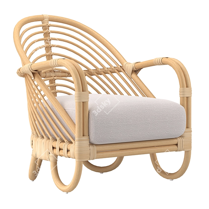 Natural Rattan Etta Chair 3D model image 1