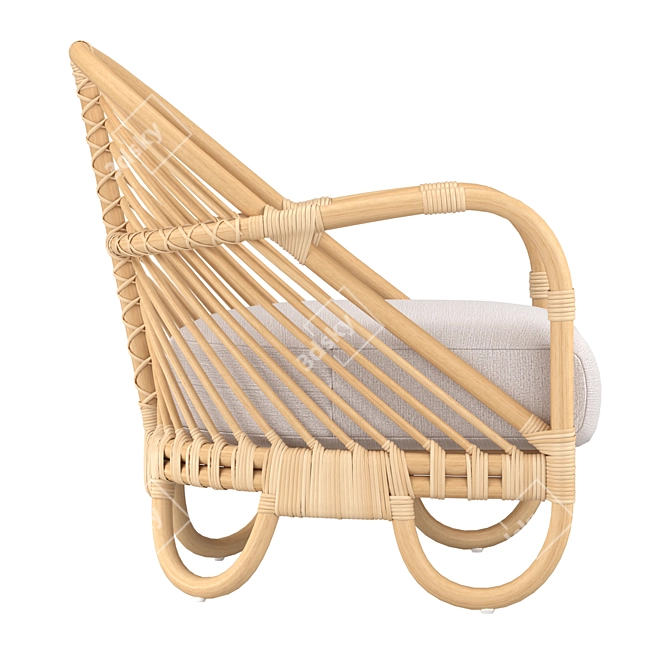 Natural Rattan Etta Chair 3D model image 3