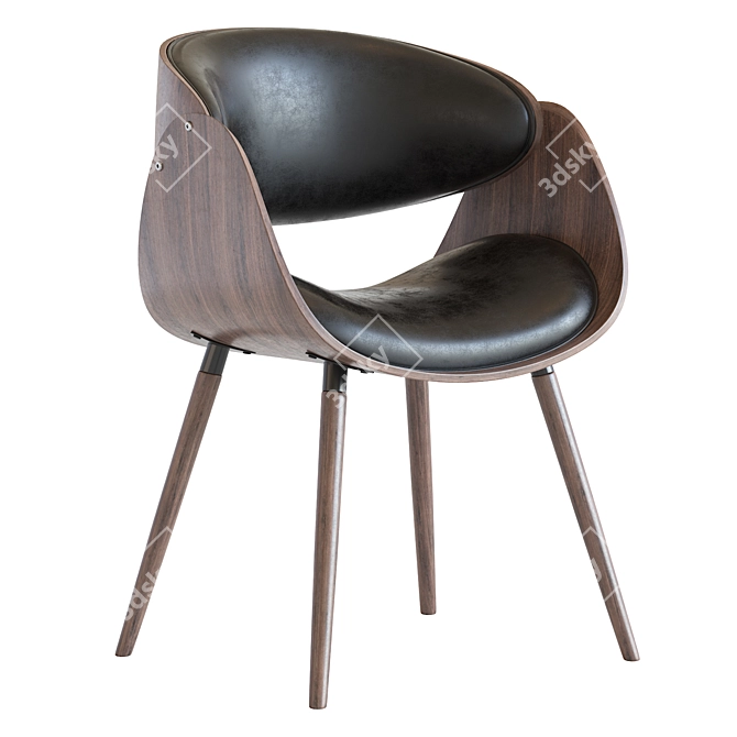 Corvus Mid-century Accent Chair - Stylish Comfort for Any Space 3D model image 1