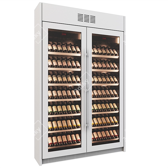 Elegant Wine Cabinet: Stylish and Textured 3D model image 1