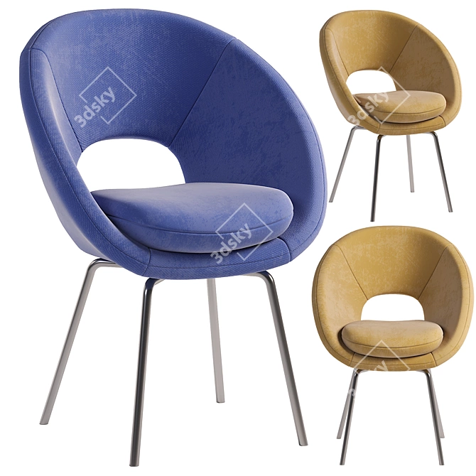 Modern Blue Dining Chair 3D model image 1