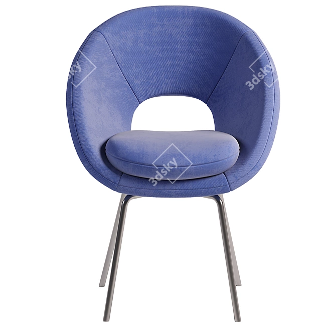 Modern Blue Dining Chair 3D model image 2