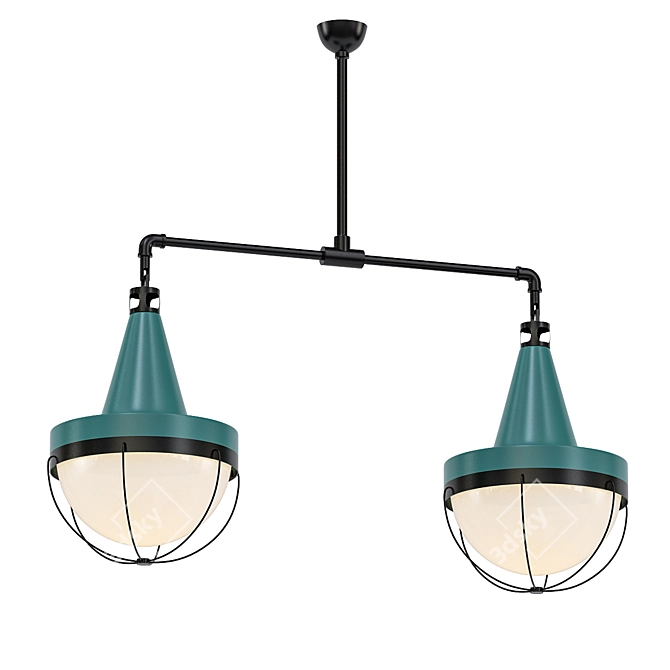 Elegant Dual Light Fixture 3D model image 1