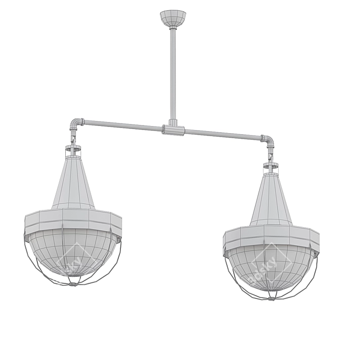 Elegant Dual Light Fixture 3D model image 2