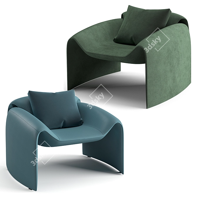 Sleek and Sophisticated: Poliform Le Club Armchair 3D model image 1