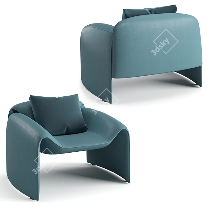 Sleek and Sophisticated: Poliform Le Club Armchair 3D model image 2