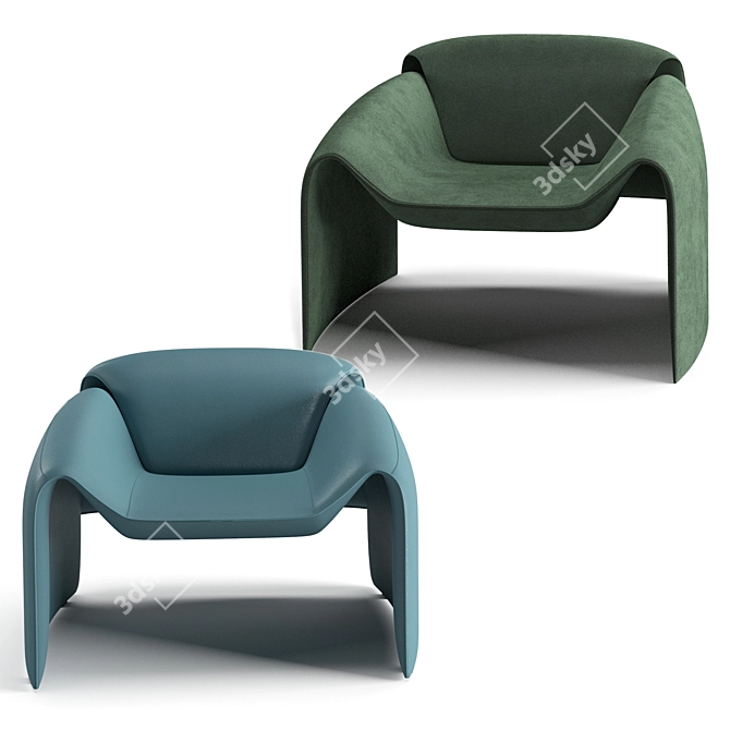 Sleek and Sophisticated: Poliform Le Club Armchair 3D model image 4