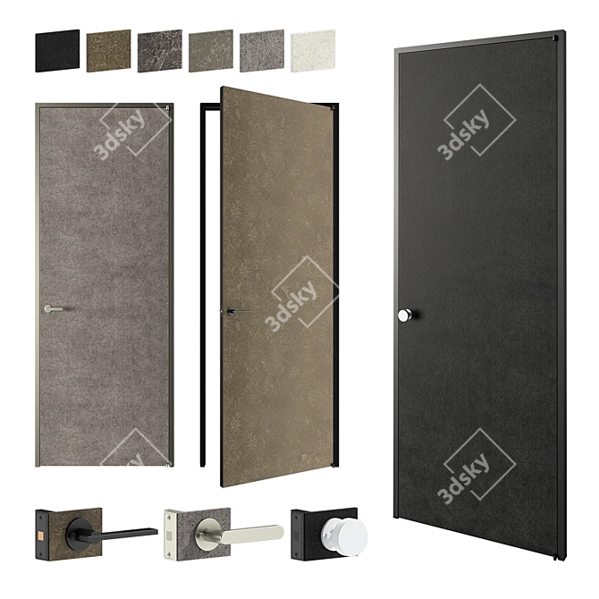 Aladin Swing Plain 04: Stylish Swing Door Design 3D model image 1