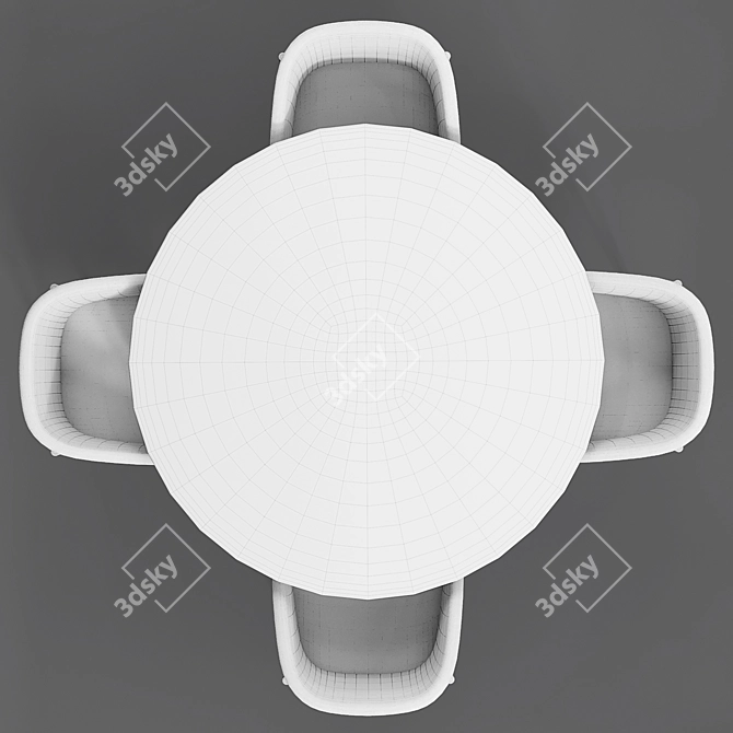 Elegant Dining Set: High Quality, Detailed 3D model image 4