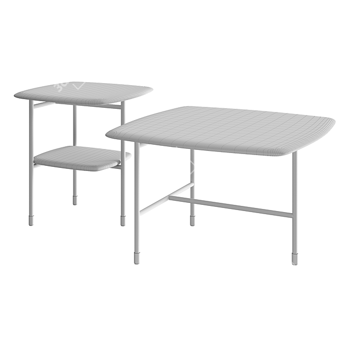 Sleek Low Tables by Merediani 3D model image 2