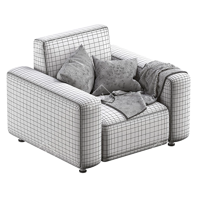  Stylish Dienne Cross Armchair 3D model image 5