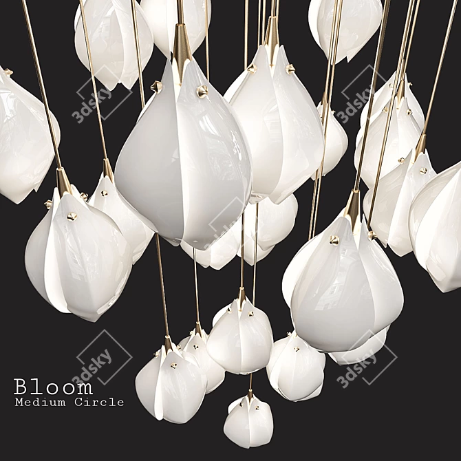 Blooming Light: Radiant Porcelain Petals 3D model image 3