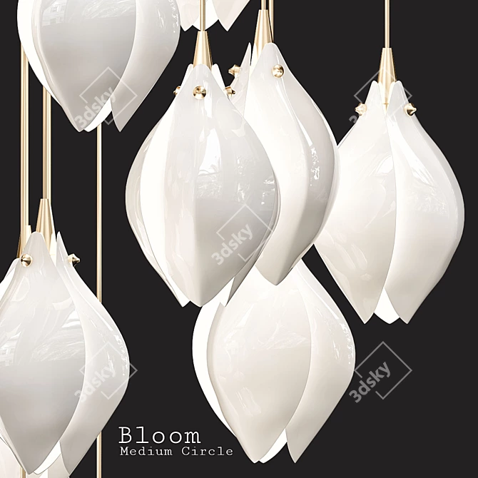 Blooming Light: Radiant Porcelain Petals 3D model image 4