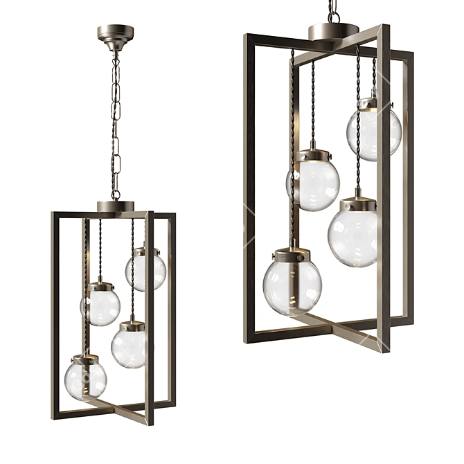 Chiswick 4-Light Pendant: Traditional Design, Modern Illumination 3D model image 1