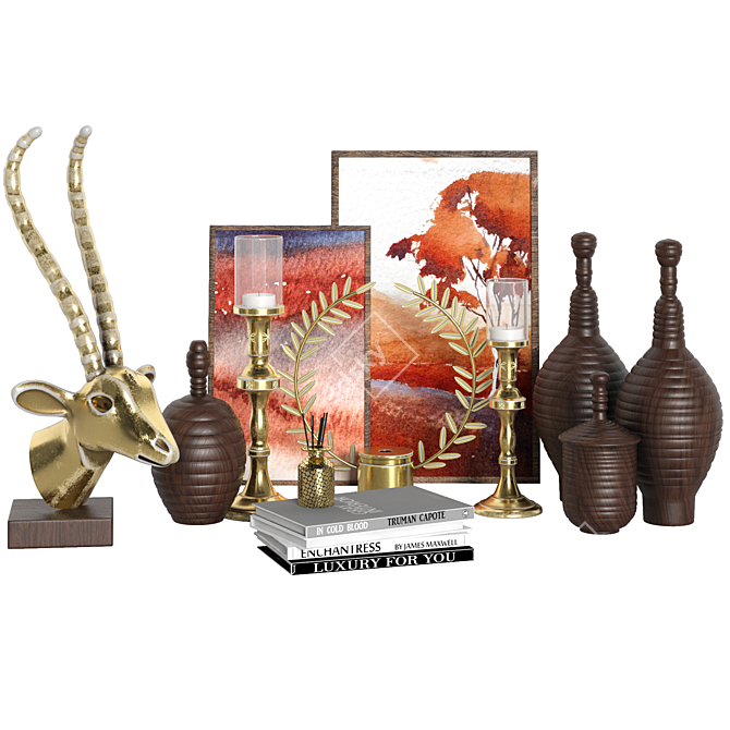 Elegant Decor Set: Unwrap Included 3D model image 1