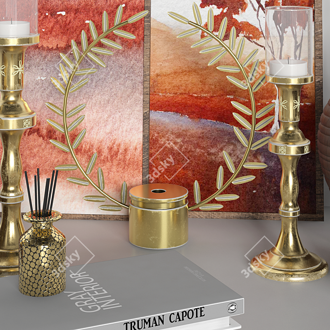 Elegant Decor Set: Unwrap Included 3D model image 3