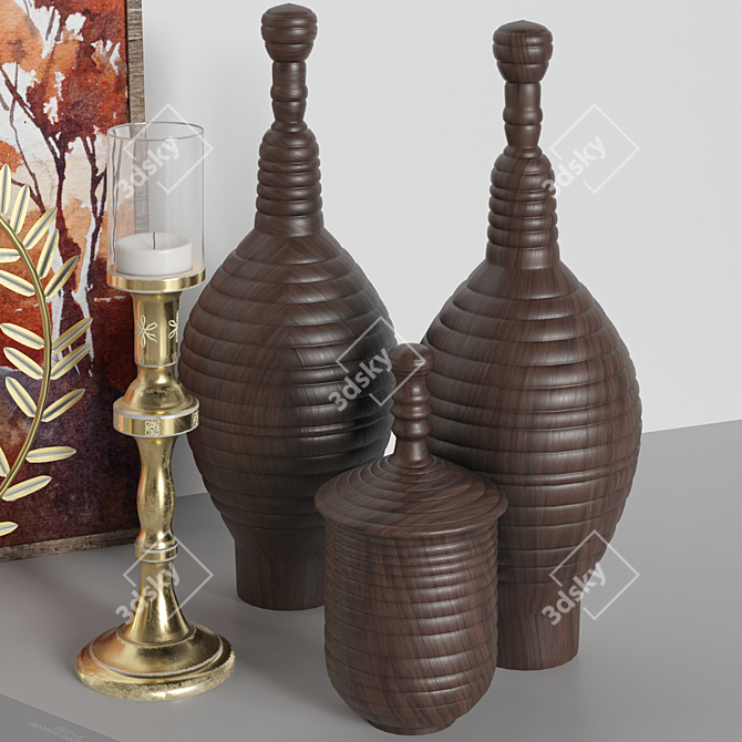 Elegant Decor Set: Unwrap Included 3D model image 4