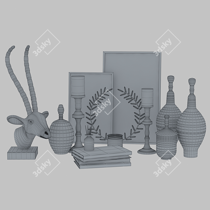 Elegant Decor Set: Unwrap Included 3D model image 6