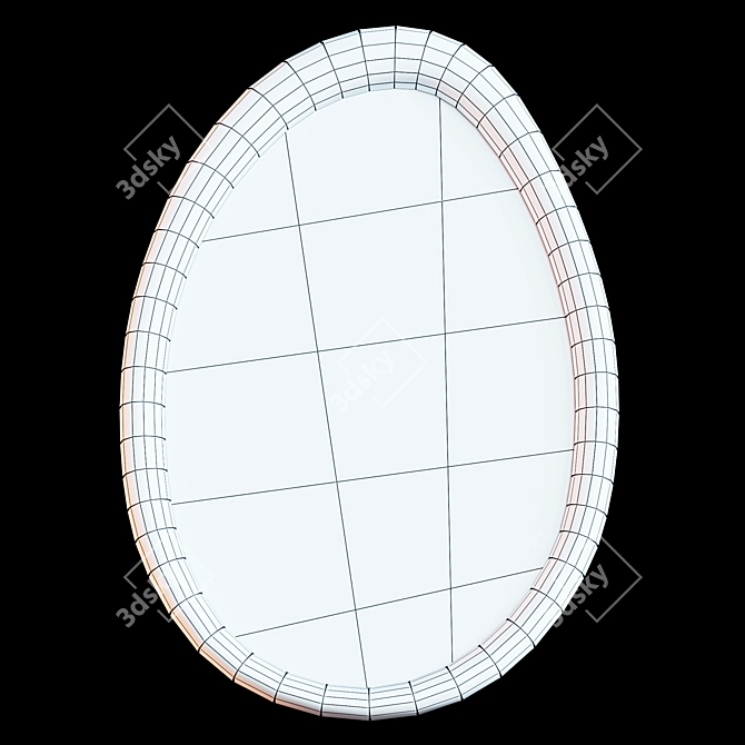 Elegant Handcrafted Oval Mirror 3D model image 3