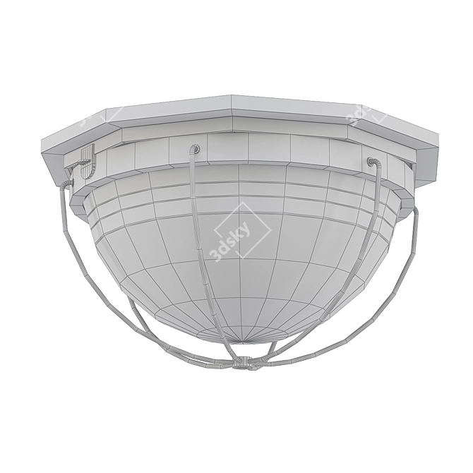 Elegant Silver Flushmount Fixture 3D model image 2