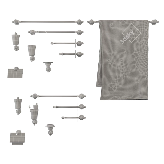 Modern Bathroom Essentials Set 3D model image 3