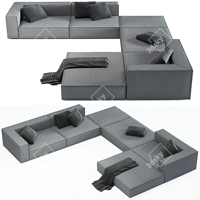 Paola Lenti Atollo Mini 2: Chic Modular Sofa 3D model image 1