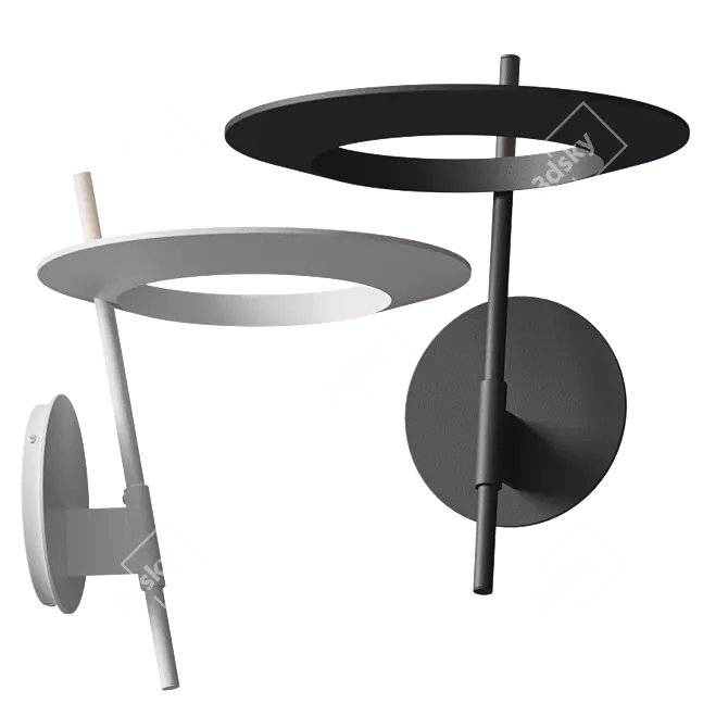 Sleek Ringlo Wall Torchiere 3D model image 1