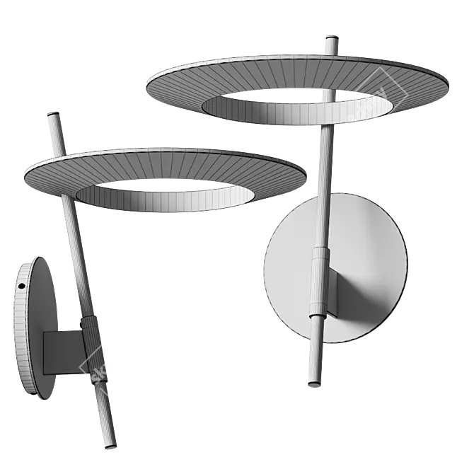 Sleek Ringlo Wall Torchiere 3D model image 4