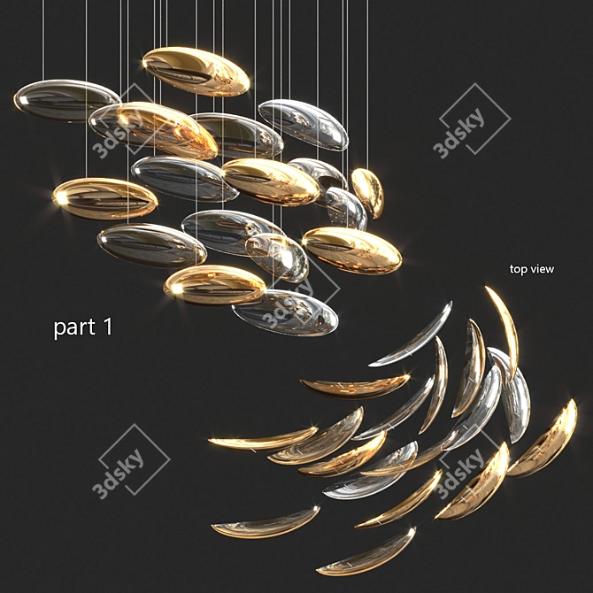 Elegant Crystal Chandelier 3D model image 3