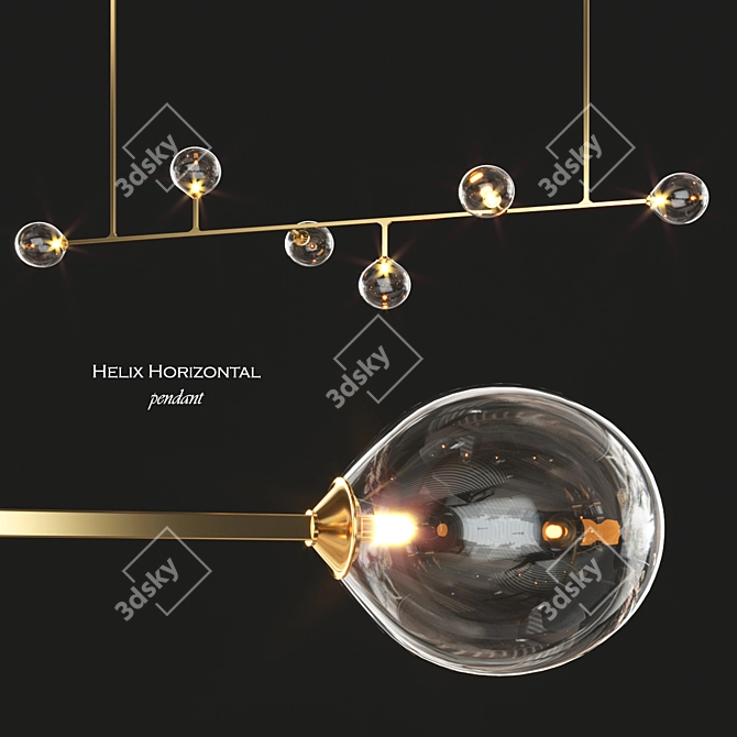 Elegant Helix Pendant by Lumifer 3D model image 1