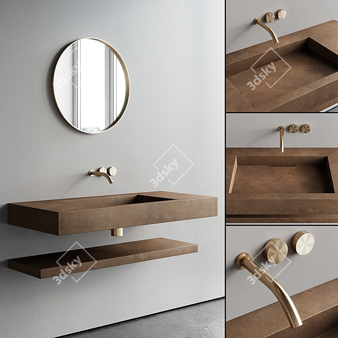 Italgraniti Groove Vanity Set 3D model image 1