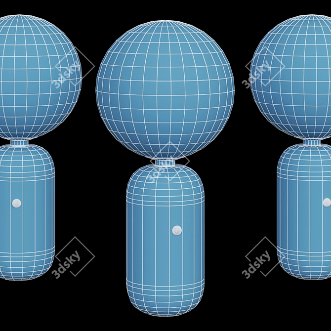 Sleek Glass Pod Lamp 3D model image 2