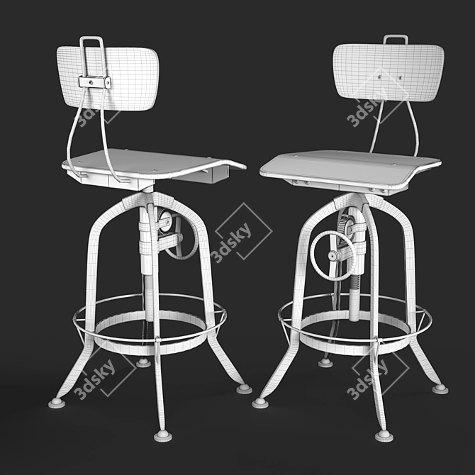 Pittsburgh Adjustable Height Chair: Stylish and Versatile 3D model image 9