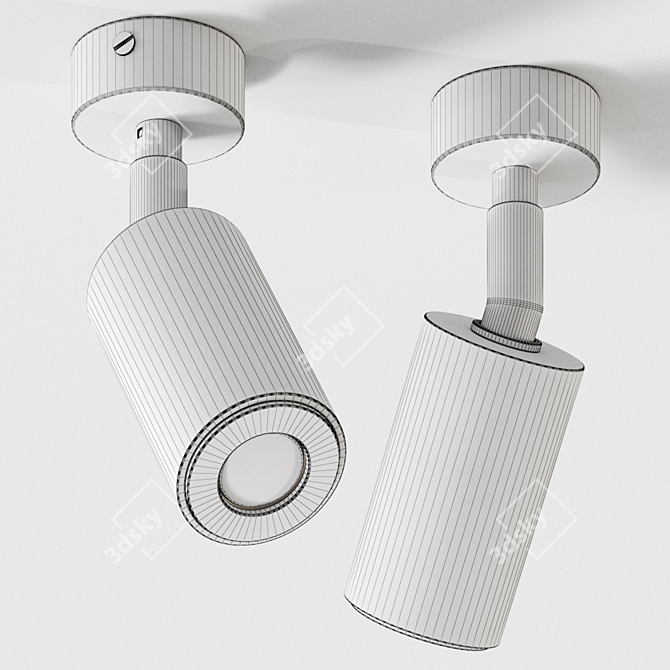 Timeless Urban 32: Adjustable Brass Ceiling Lamp 3D model image 3