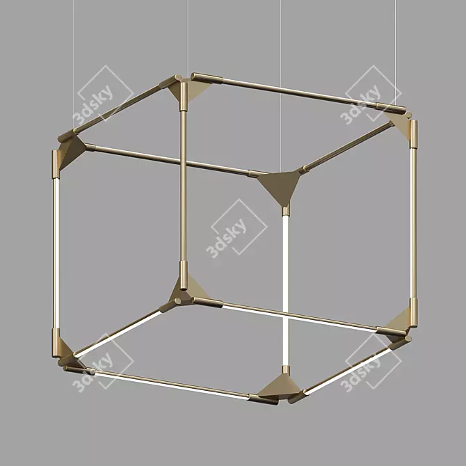 Minimalistic Solid Cube: Elegant & Thin 3D model image 2