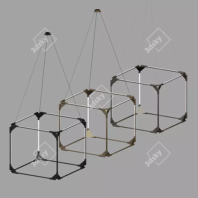 Minimalistic Solid Cube: Elegant & Thin 3D model image 4