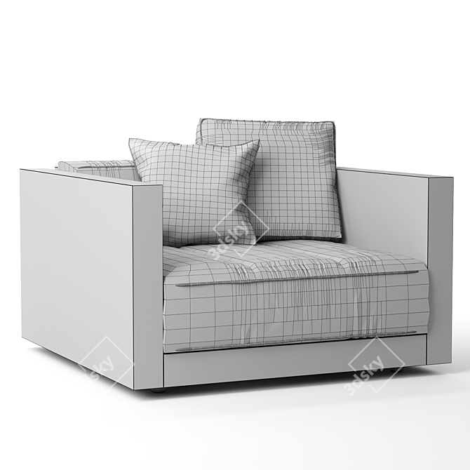 Elegant Flexform LUCIEN Armchair: Sophisticated Design & Comfort 3D model image 4