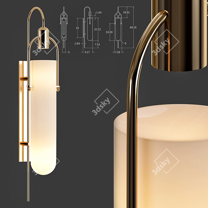 Modern Arc Well Sconce 22 3D model image 1