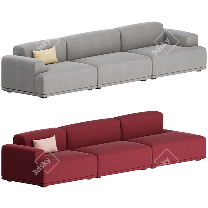 Muuto Connect 3 Seater Sofa 3D model image 1