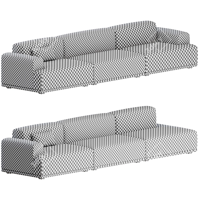 Muuto Connect 3 Seater Sofa 3D model image 2