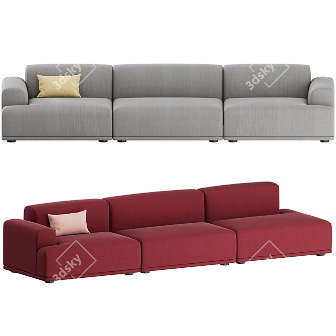 Muuto Connect 3 Seater Sofa 3D model image 4