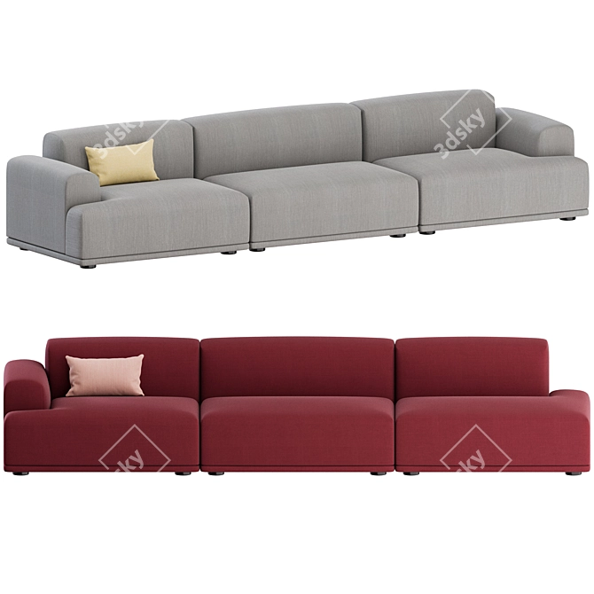 Muuto Connect 3 Seater Sofa 3D model image 5