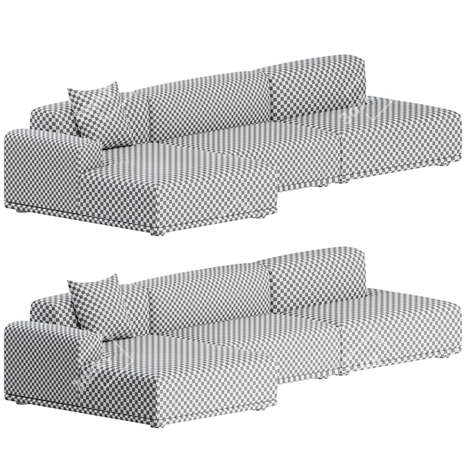 Contemporary 3-Seater Sofa by Muuto 3D model image 2