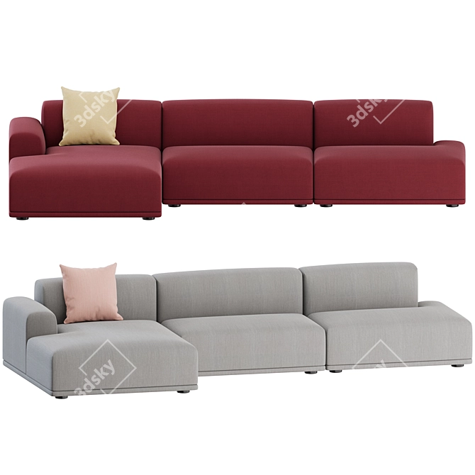 Contemporary 3-Seater Sofa by Muuto 3D model image 4