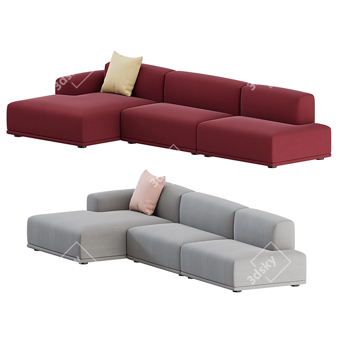 Contemporary 3-Seater Sofa by Muuto 3D model image 5