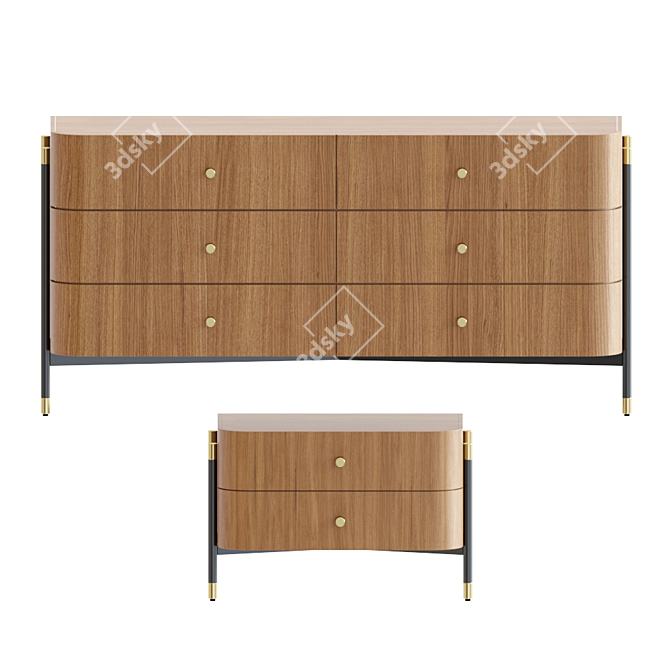 Laskasas ROSIE: Elegant Bedroom Chest & Sideboard 3D model image 1