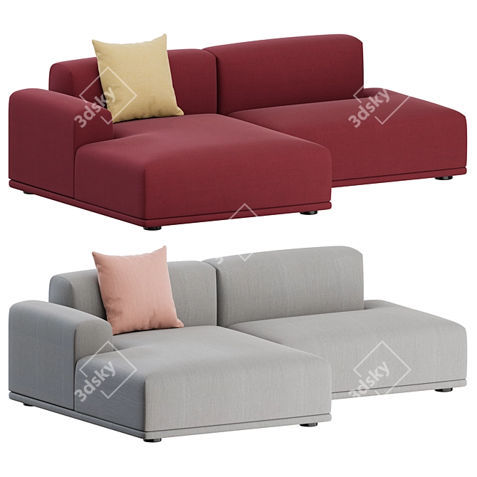 Modern 2-Seater Connect Sofa by Muuto 3D model image 7