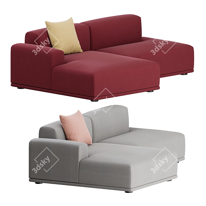 Modern 2-Seater Connect Sofa by Muuto 3D model image 5